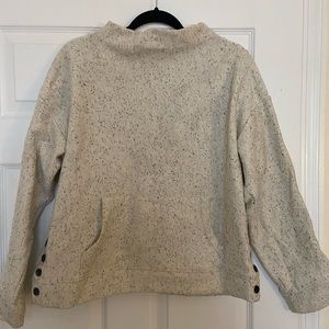 Madewell Mockneck Side-Button Sweatshirt in Antique Cream